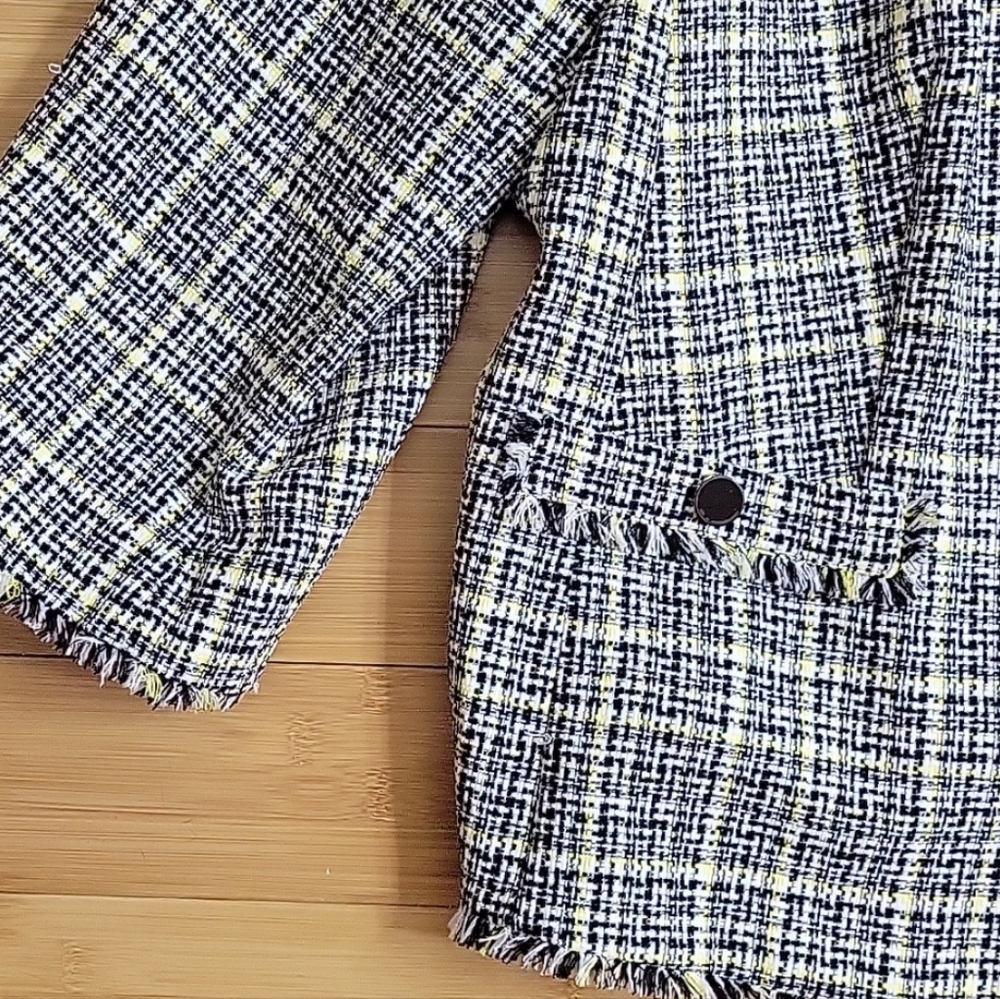 Kasper Plus Size Tweed Fringe-Trim Open-Front Blazer 22W - Picture 4 of 7
